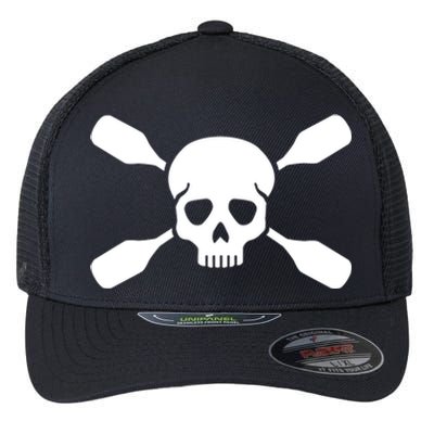 Kayak Paddling Skull Gift Flexfit Unipanel Trucker Cap