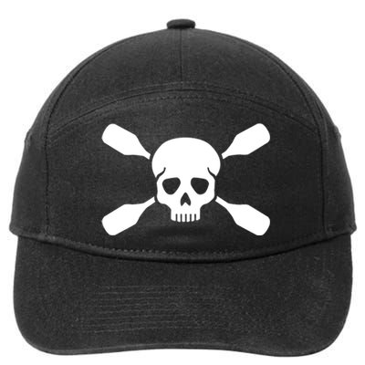 Kayak Paddling Skull Gift 7-Panel Snapback Hat