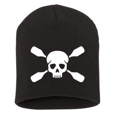 Kayak Paddling Skull Gift Short Acrylic Beanie