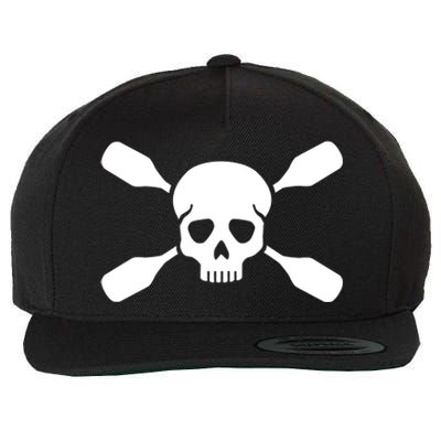 Kayak Paddling Skull Gift Wool Snapback Cap