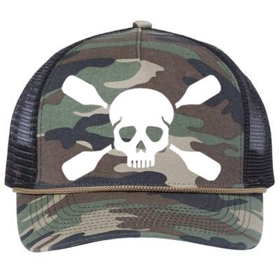 Kayak Paddling Skull Gift Retro Rope Trucker Hat Cap