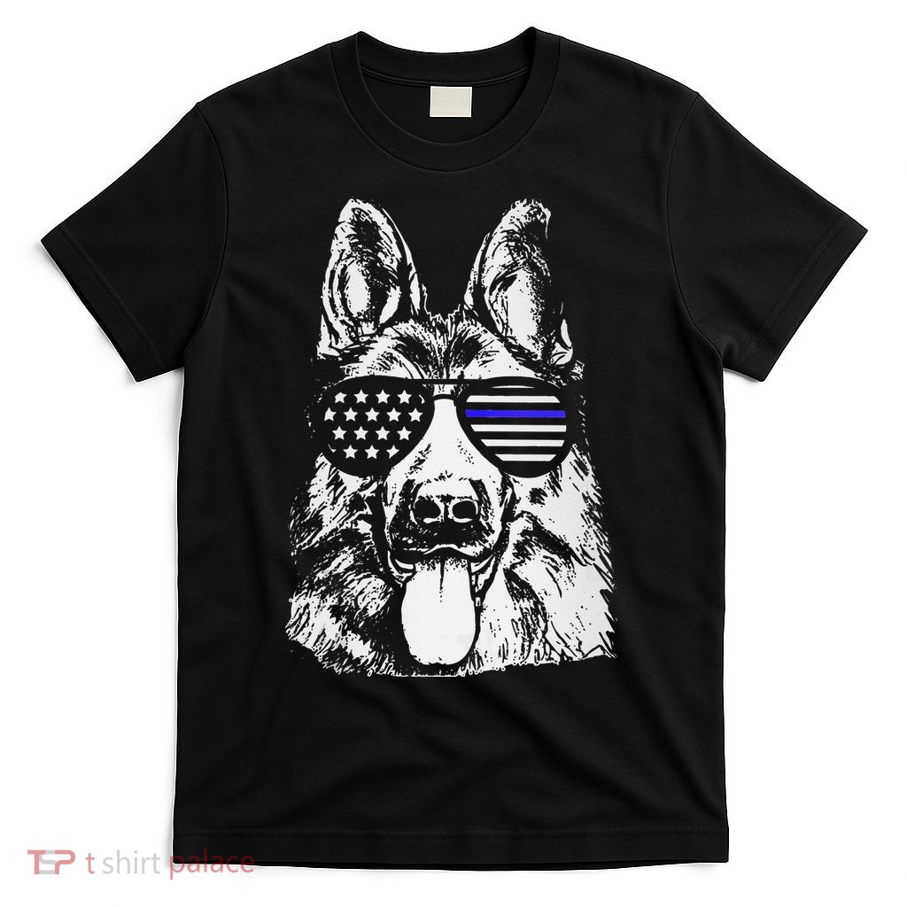 K9 Police Thin Blue Line German Shepherd Patriotic T-Shirt