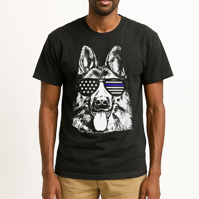 K9 Police Thin Blue Line German Shepherd Patriotic Tall T-Shirt