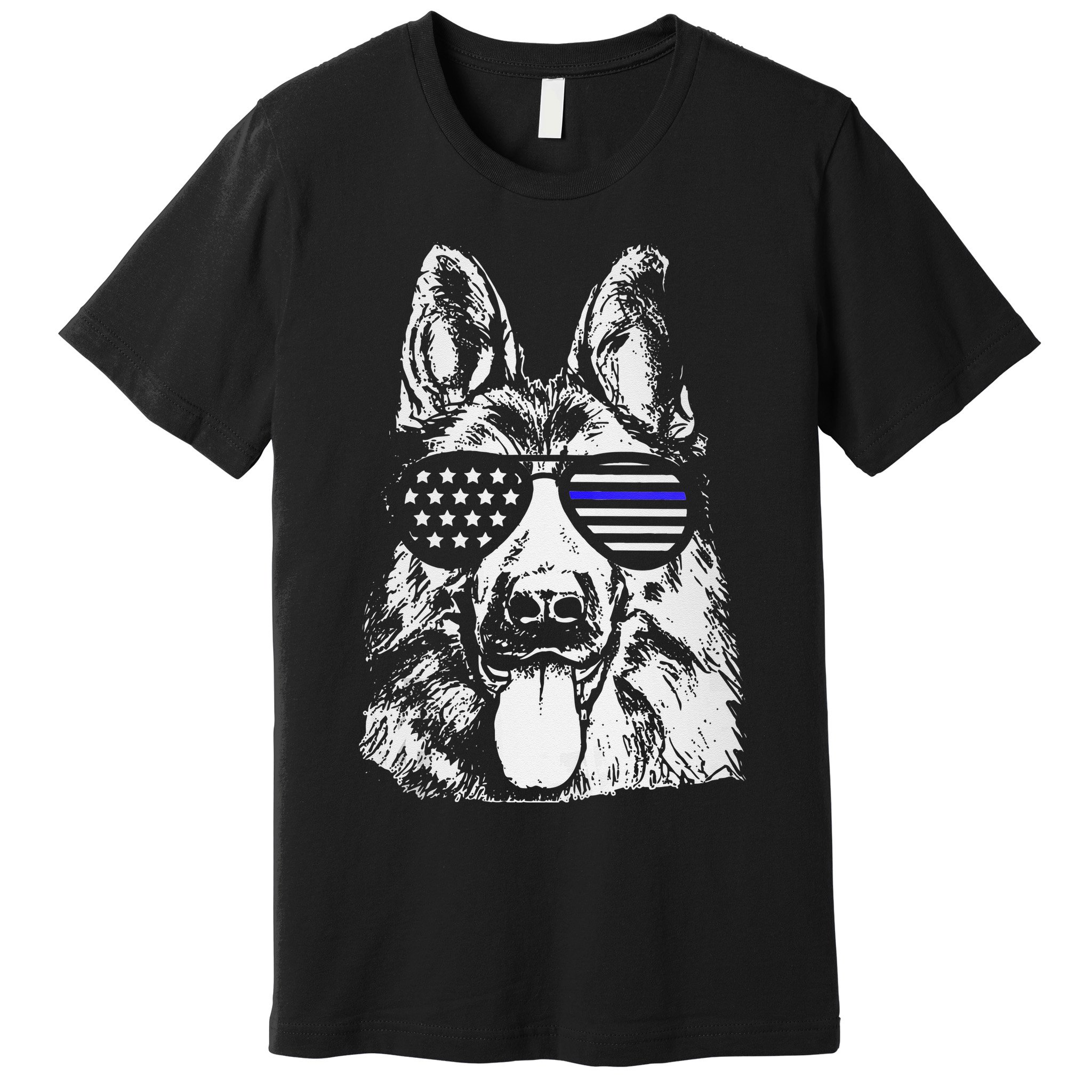 K9 Police Thin Blue Line German Shepherd Patriotic Premium T-Shirt