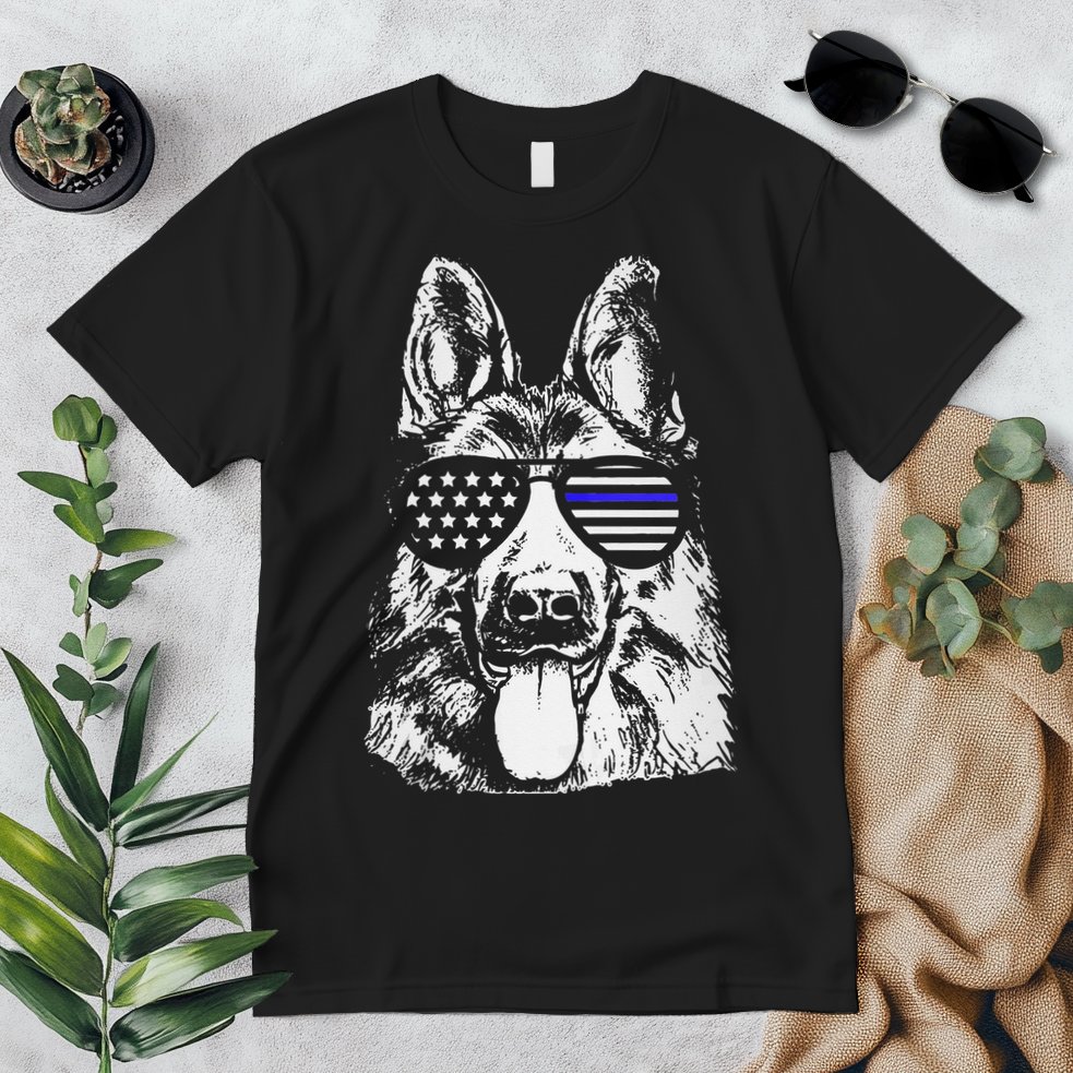 K9 Police Thin Blue Line German Shepherd Patriotic Premium T-Shirt
