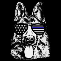 K9 Police Thin Blue Line German Shepherd Patriotic Baby Bodysuit