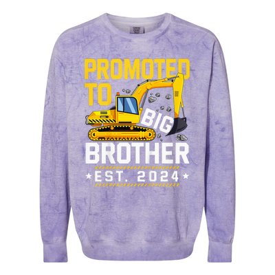 Kids Promoted To Big Bro 2024 Leveled Up To Big Brother 2024 Kids Colorblast Crewneck Sweatshirt