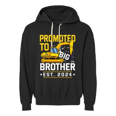 Kids Promoted To Big Bro 2024 Leveled Up To Big Brother 2024 Kids Garment-Dyed Fleece Hoodie