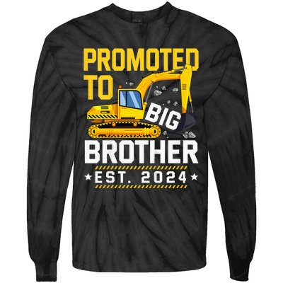 Kids Promoted To Big Bro 2024 Leveled Up To Big Brother 2024 Kids Tie-Dye Long Sleeve Shirt