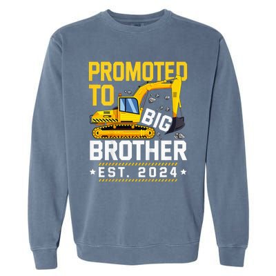 Kids Promoted To Big Bro 2024 Leveled Up To Big Brother 2024 Kids Garment-Dyed Sweatshirt