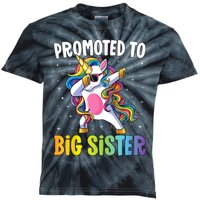 Kids Promoted To Big Sister Dabbing Unicorn Older Sister Kids Tie-Dye T-Shirt