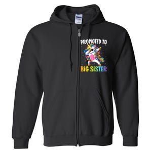 Kids Promoted To Big Sister Dabbing Unicorn Older Sister Full Zip Hoodie