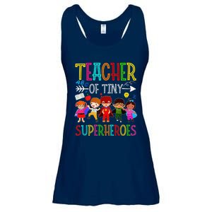 Kindergarten Prek Teacher Of Tiny Superheroes Back To School Ladies Essential Flowy Tank