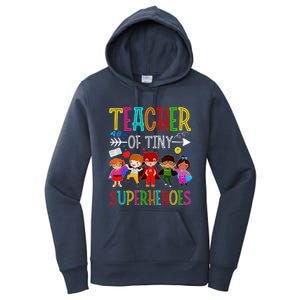 Kindergarten Prek Teacher Of Tiny Superheroes Back To School Women's Pullover Hoodie