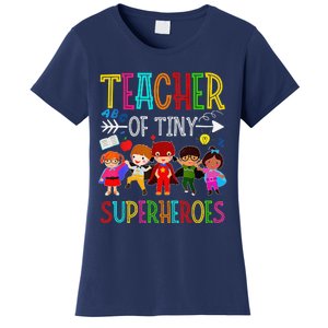 Kindergarten Prek Teacher Of Tiny Superheroes Back To School Women's T-Shirt