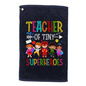 Kindergarten Prek Teacher Of Tiny Superheroes Back To School Platinum Collection Golf Towel