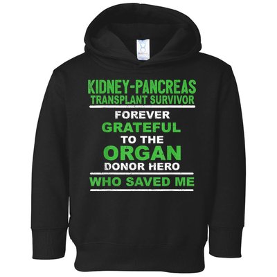 Kidney Pancreas Transplant Survivor Forever Grateful Toddler Hoodie