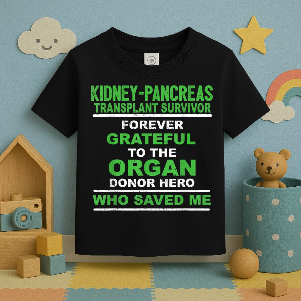 Kidney Pancreas Transplant Survivor Forever Grateful Toddler T-Shirt
