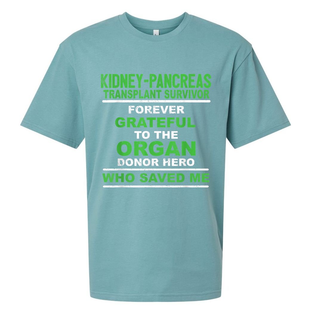 Kidney Pancreas Transplant Survivor Forever Grateful Sueded Cloud Jersey T-Shirt