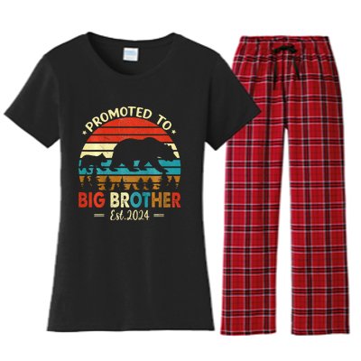 Kids Promoted To Big Brother Est 2024 Pregnancy Announcement Women's Flannel Pajama Set