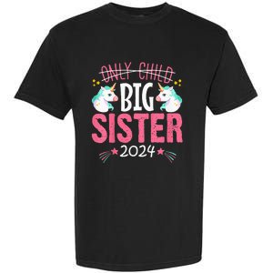 Kids Promoted To Big Sister Est 2024 Unicorn Garment-Dyed Heavyweight T-Shirt