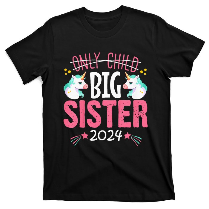 Kids Promoted To Big Sister Est 2024 Unicorn T-Shirt