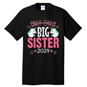 Kids Promoted To Big Sister Est 2024 Unicorn Tall T-Shirt