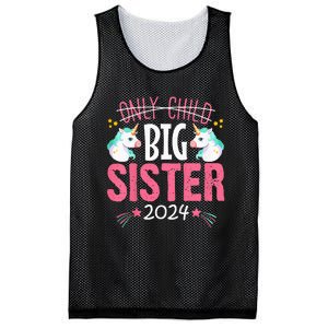 Kids Promoted To Big Sister Est 2024 Unicorn Mesh Reversible Basketball Jersey Tank