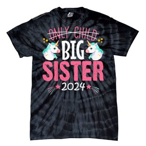 Kids Promoted To Big Sister Est 2024 Unicorn Tie-Dye T-Shirt