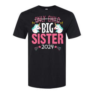 Kids Promoted To Big Sister Est 2024 Unicorn Softstyle CVC T-Shirt