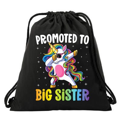 Kids Promoted To Big Sister Dabbing Unicorn Older Sister Drawstring Bag