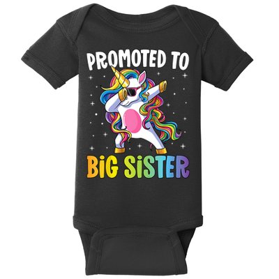 Kids Promoted To Big Sister Dabbing Unicorn Older Sister Baby Bodysuit