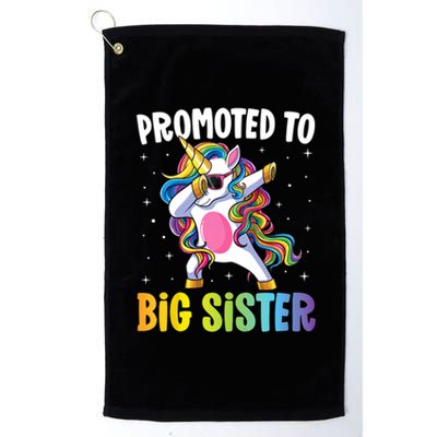 Kids Promoted To Big Sister Dabbing Unicorn Older Sister Platinum Collection Golf Towel