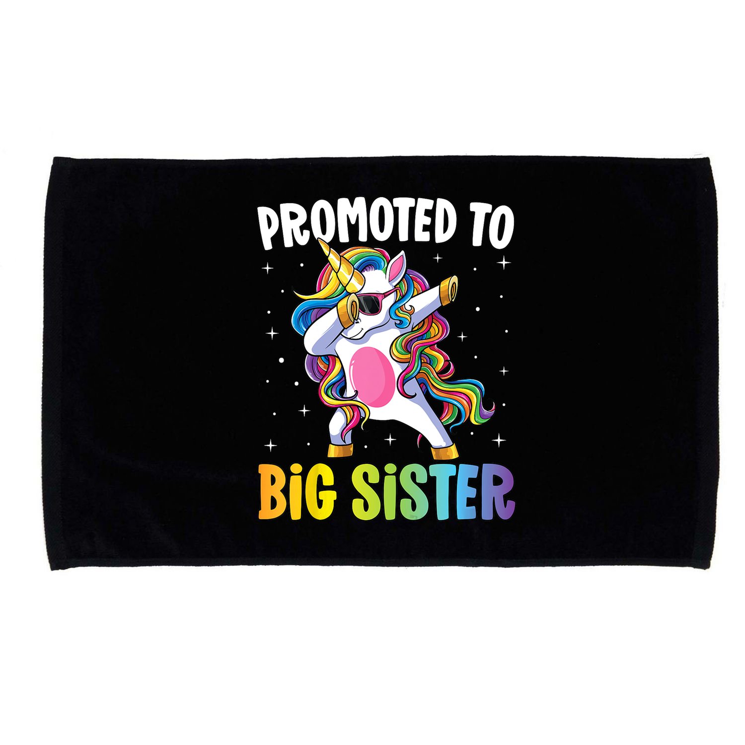 Kids Promoted To Big Sister Dabbing Unicorn Older Sister Microfiber Hand Towel