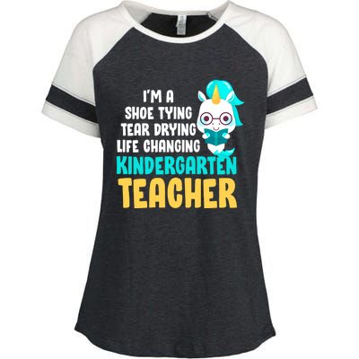 Kindergarten Preschool Teacher Kindergarten Teacher Cute Gift Enza Ladies Jersey Colorblock Tee