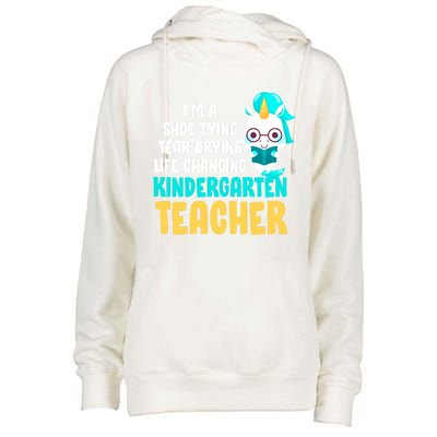 Kindergarten Preschool Teacher Kindergarten Teacher Cute Gift Womens Funnel Neck Pullover Hood