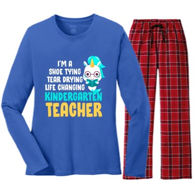 Kindergarten Preschool Teacher Kindergarten Teacher Cute Gift Women's Long Sleeve Flannel Pajama Set 