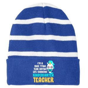 Kindergarten Preschool Teacher Kindergarten Teacher Cute Gift Striped Beanie with Solid Band