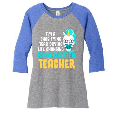 Kindergarten Preschool Teacher Kindergarten Teacher Cute Gift Women's Tri-Blend 3/4-Sleeve Raglan Shirt