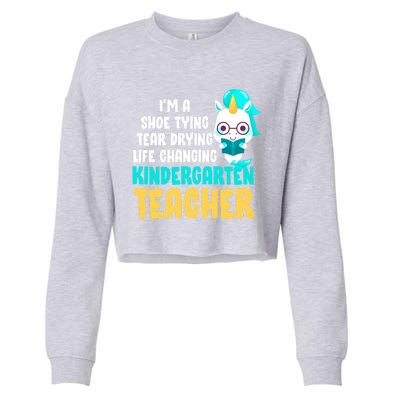 Kindergarten Preschool Teacher Kindergarten Teacher Cute Gift Cropped Pullover Crew