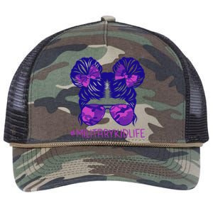 Kidlife Purple Up For Military Month Army Meaningful Gift Retro Rope Trucker Hat Cap