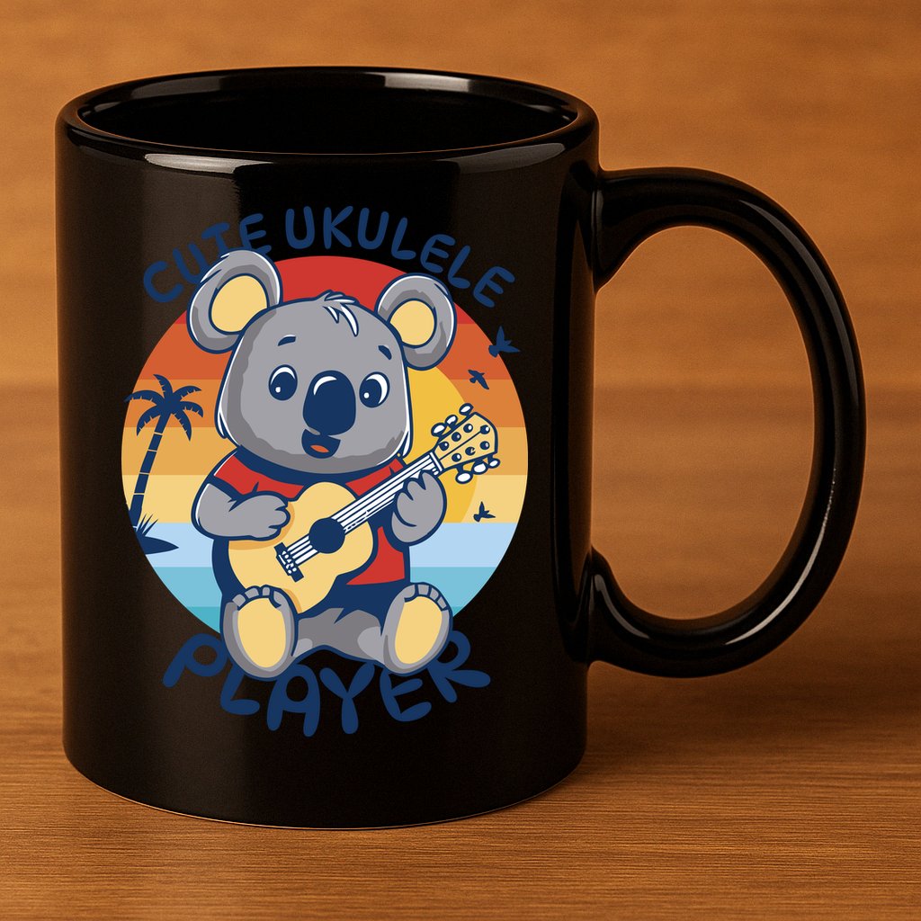 Koala Playing Ukulele 11oz C Handle Ceramic Mug
