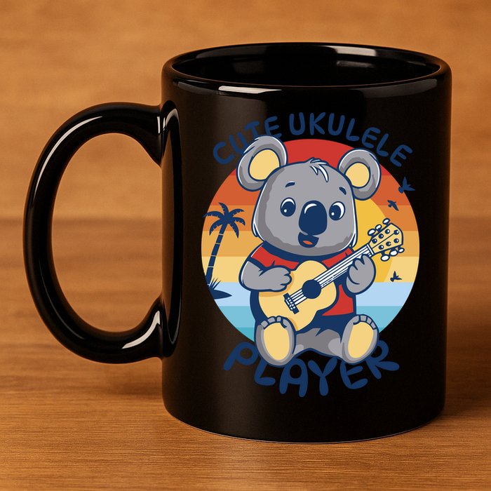Koala Playing Ukulele 11oz C Handle Ceramic Mug