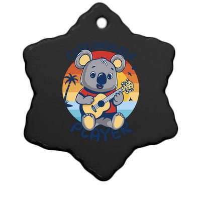 Koala Playing Ukulele Ceramic Star Ornament