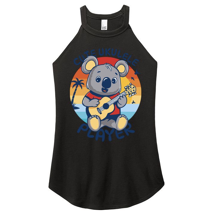 Koala Playing Ukulele Women's Perfect Tri Rocker Tank