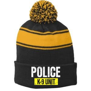 K9 Police Unit Dog Canine Officer Stripe Pom Pom Beanie