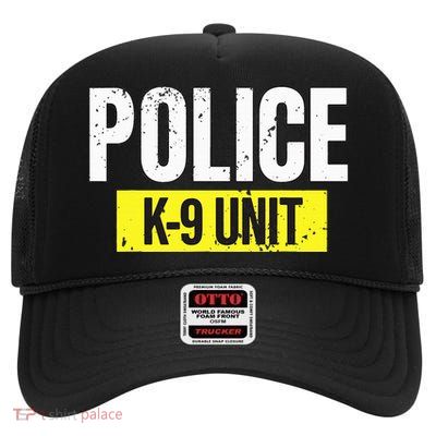 K9 Police Unit Dog Canine Officer High Crown Mesh Back Trucker Hat
