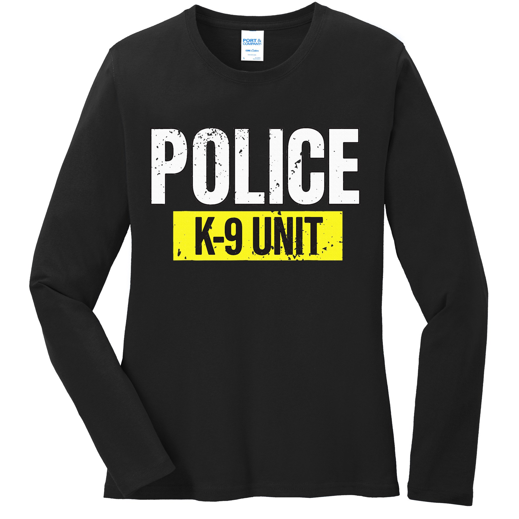 K9 Police Unit Dog Canine Officer Ladies Long Sleeve Shirt