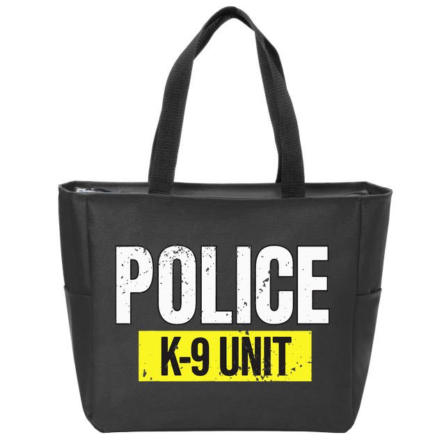 K9 Police Unit Dog Canine Officer Zip Tote Bag