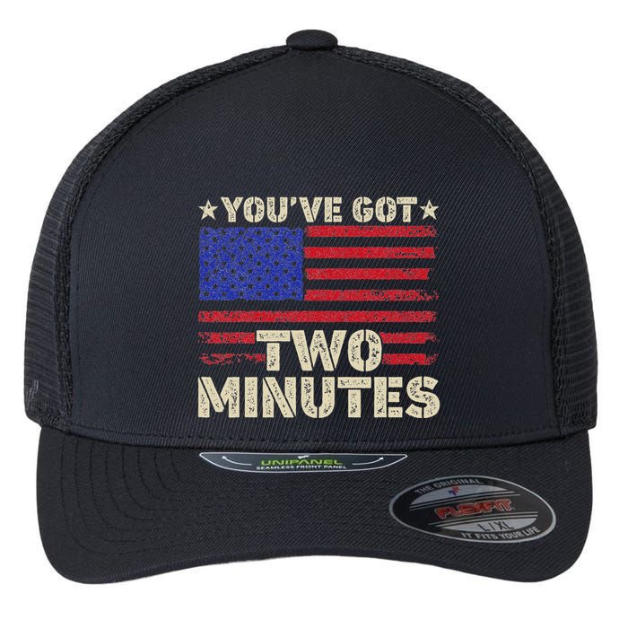 Kash Patel YouVe Got Two Minutes Interview Quote Humor Flexfit Unipanel Trucker Cap